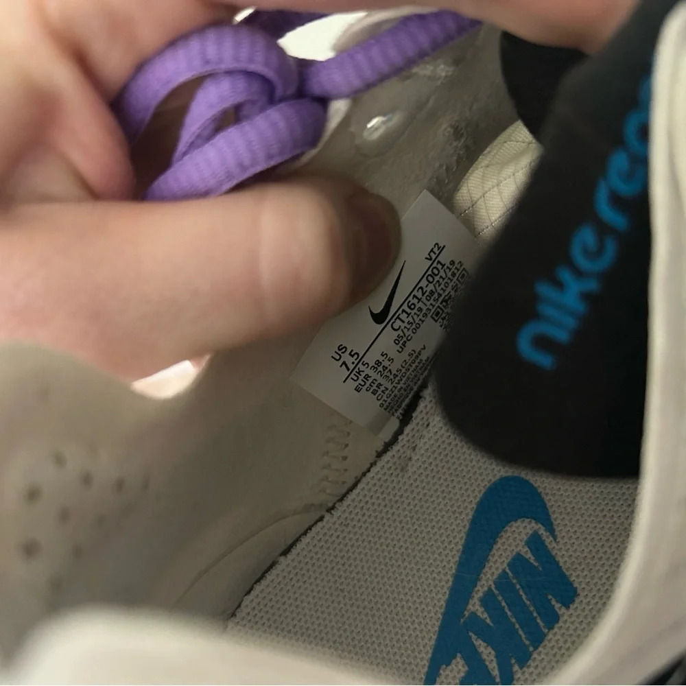 Nike React Element 55‎ Off Noir Hero Blue Purple with Metallic Stripes